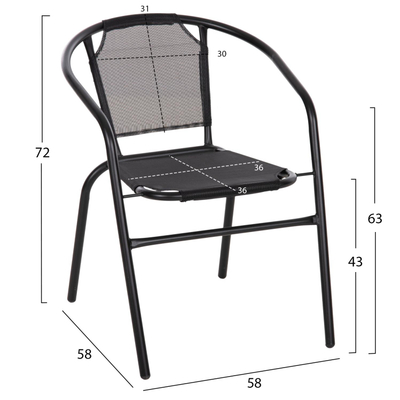 Kolltuk i jashtëm Ledan 55×58×72 Hcm (HM5977.03), zezë