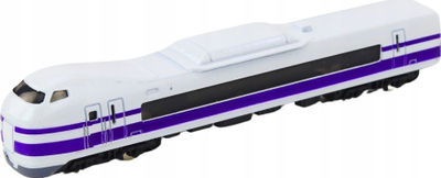 Model tren koleksionues metalik 1:48, 15 cm, i bardhë vjollcë