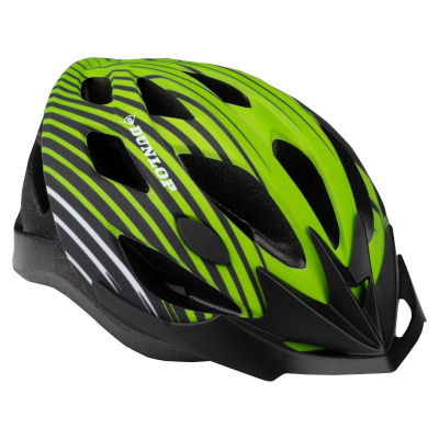 Kaskë biçiklete Dunlop R.L Adjustable, me ajrosje, mburojë përpara, jeshile me të zezë