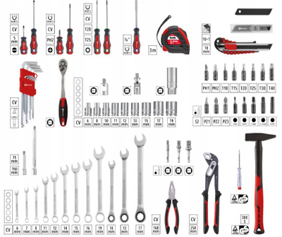 Set veglash Einhell E-CASE 370570, 80 copa, 44.4 x 32.9 x 13.1 cm, i kuq