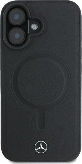 Kuti telefoni Mercedes-Benz me lëkurë Smooth, MagSafe, për iPhone 16 Plus, e zezë