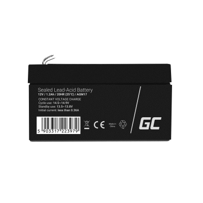 Bateri AGM Green Cell AGM17, 12V, 1.2Ah, e zezë