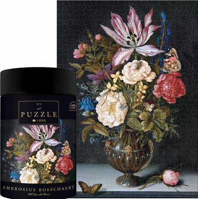 Puzzle Interdruk Art 3 Bosschaert, 1000 copa, natyrë e qetë me lule, shumngjyrëshe