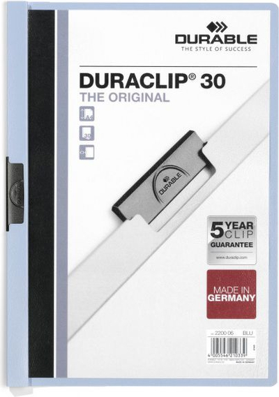 Dosje me kapëse Durable A4, 30 fletë, e kaltër