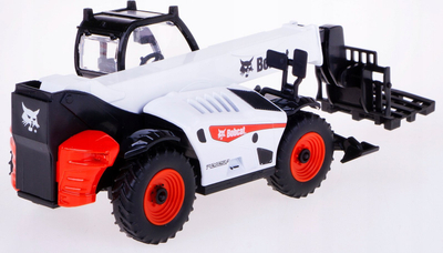 Lodër diecast Bburago Bobcat T40.180SLP Telehandler, 10cm, me pirun palete, bardh e zi