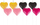 Qirinj dekorativ Amscan Figure Candles Heart, 7cm, set 8 copë, shumëngjyrësh