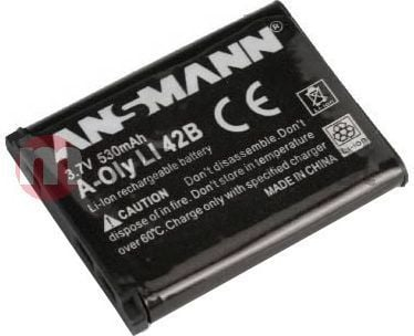 Bateri litium-jon Ansmann A Oly LI 42B, 3.7V, 530mAh, e zezë