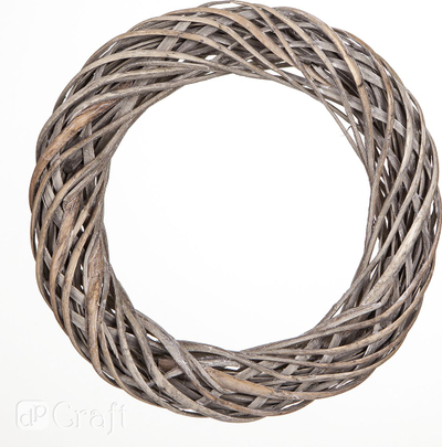 Kurorë dekorative wicker, 36 cm, gri