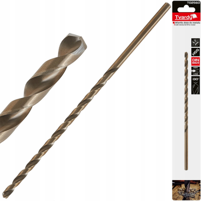 Spirale e gjatë për metal Tvardy HSS DIN1869, 6.0 x 205 mm, e artë