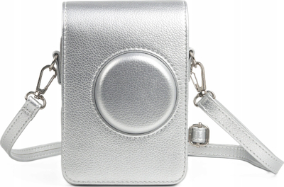 Çantë mbrojtëse Loveinstant për FUJIFILM INSTAX Mini EVO, lëkurë eko, me rrip, ngjyrë argjendi