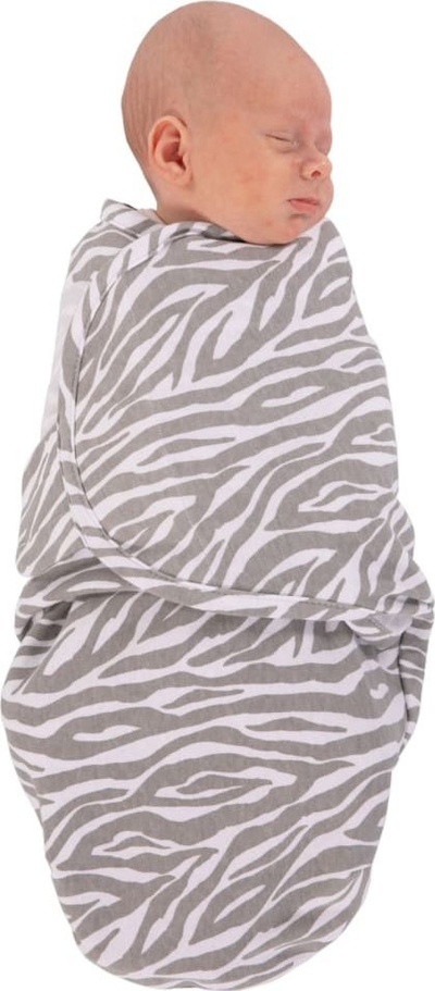Mbështjellëse për bebe Bo Jungle B Wrap Small White Tiger, 3.2 – 6.4 kg, pambuk, gri me të bardhë