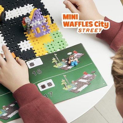 Set ndërtimi Marioinex Mini Waffle City Street, 280 elemente, me figura, shumëngjyrësh