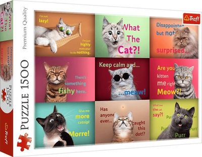 Puzzle Trefl Funny Cat Portraits, 1500 copa, 85 x 58 cm, shumëngjyrësh