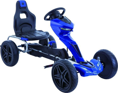 Go-kart me pedale Sourcing 1502, për fëmijë, shasi me 4 rrota, blu