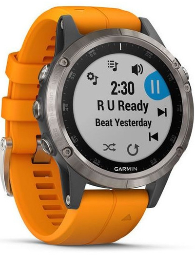 Orë e mençur Garmin Fenix 5S Plus, ngjyrë portokalli