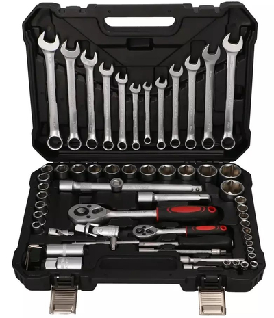 Set veglash Extralink Powerlink EX.73653, 61 pjesë, me çelësa tubi, në kuti plastike të zezë
