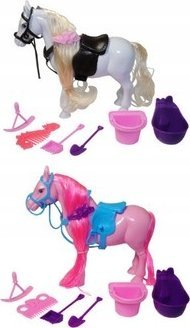 Сет играчка коњ HORSE MIX, со додатоци, пластика, повеќебојно