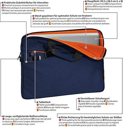 Çantë laptopi PEDEA Fashion, 15.6", me rrip shpatulle, blu