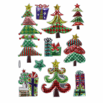 Ngjitëse metalike CRAFT WITH FUN Christmas 545830, set 10 copë, motive festive shumëngjyrëshe