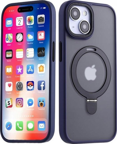 Kapak telefoni MX Kickstand MagSafe për iPhone 15 6.1", me mbajtëse, blu e errët