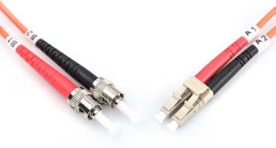 Kabllo optike Digitus FO Patch, LC/ST, MM OM2 50/125, Duplex 10m