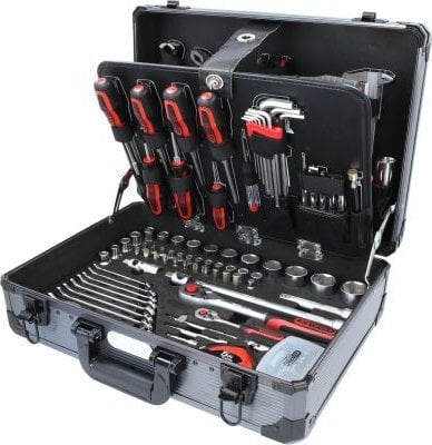 Set veglash KS Tools 911.0649, 149 pjesë, 1/4" 1/2", me kuti alumini