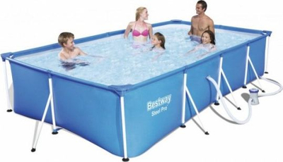 Pishinë mbi tokë Bestway Steel Pro 56424, 400x211x81cm, katrore, blu