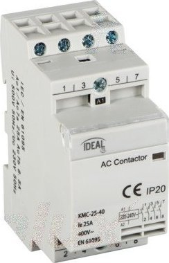Kontaktor AC Kanlux KMC-25-40, 25A, 400V, i bardhë