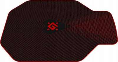 Tapet për dysheme Defender MOTION, për karrige gaming, nga gomë natyrale, i zi me të kuqe