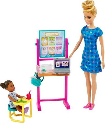 Set lodër Barbie mësuese, me klasë mësimi, me gjithë aksesorët, me ngjyra shumëngjyrëshe