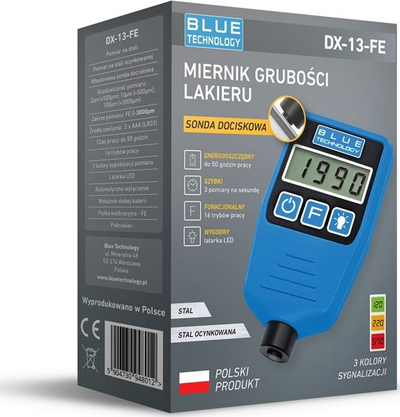 Matës trashësie boje BLUE TECHNOLOGY DX-13-FE, deri 3000µm, ekran digjital, blu
