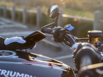 Држач за телефон за мотор Quad Lock Motorcycle Handle Bar Mount, монтирање на кормило, ротација 360°, црна