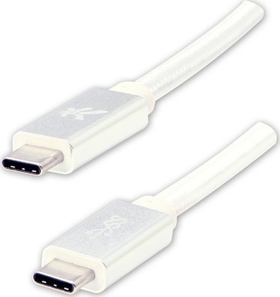 Kabllo USB C Logo USB C në USB C, 1 m, 5 Gb/s, e bardhë