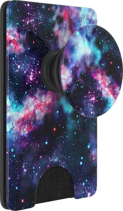 Portofol telefoni PopSockets PopWallet+, Galactic Nebula, mbajtëse gishtit, shumëngjyrësh