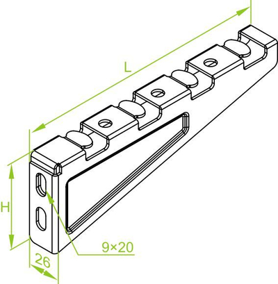 Mbajtës muri kabllosh Baks WWKS300 902330, deri 300mm, çelik i galvanizuar, gri