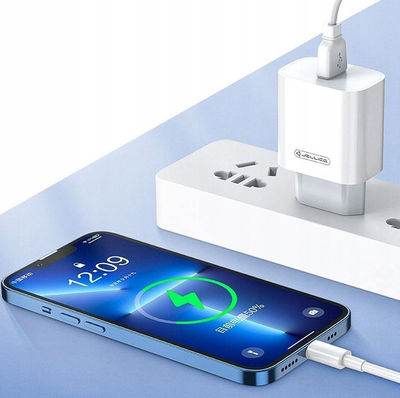 Karikues muri Jellico 22.5W QC 3.0, 1xUSB me kabllo USB C, i bardhë