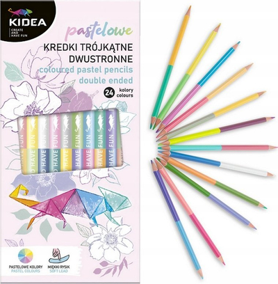 Lapsa dyanshëm ngjyrues Derform, trekëndor, 24 ngjyra pastel