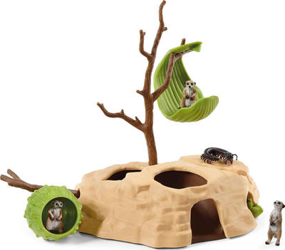 Set lodrash Schleich Wild Life Meerkat Hangout, figura surikatash, plastikë, shumëngjyrësh