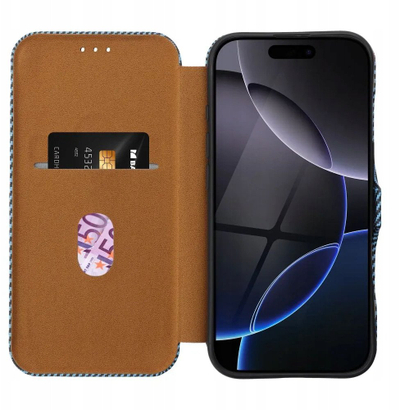 Магнетна фолио футрола Side за iPhone 16 Pro Max, заштитна, сина