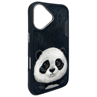 Kapak telefoni Nimmy Big Eyed Pet 2.0 Panda për iPhone 16 6.1", TPU PC, i zi