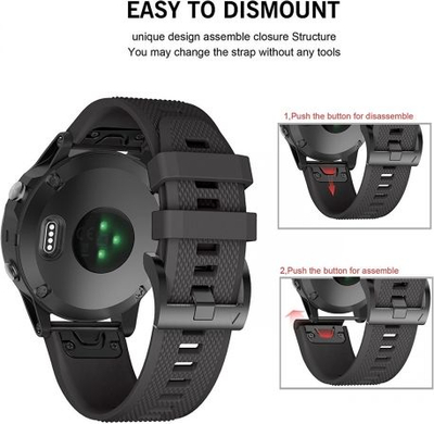 Каишка Tech-Protect Smooth Strap за Garmin Fenix 5, 22mm, TPU, црна
