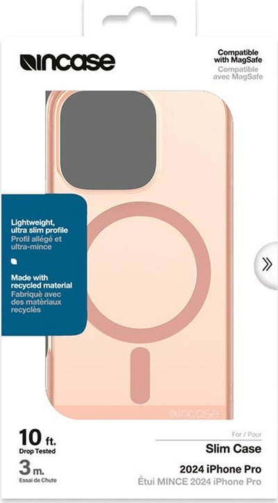 Këllëf telefoni Incase Slim Case MagSafe për iPhone 16 Pro, rozë