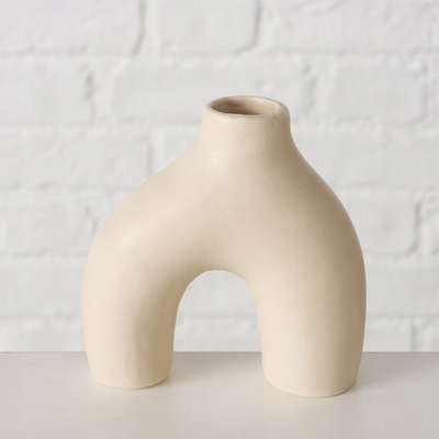 Сет керамички вазни Boltze Home Metty, 3 парчиња, 10 cm, беж и бела