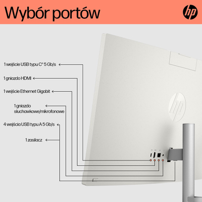 Kompjuter All-in-One HP 24-cr0008nw, Athlon Silver 7120U, 8GB, 512GB, i bardhë