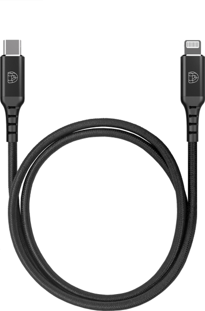 Kabllo karikimi DEQSTER najlon Lightning në USB C, 1m, MFI, e zezë