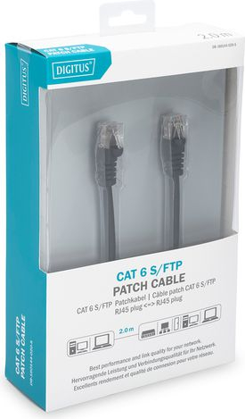 Kabllo rrjeti Digitus DB-160144-020-S, RJ-45 RJ-45, Cat.6, S/FTP, 2m, i zi