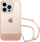Mbështjellës telefoni Guess GUHCP14XHGCOHP për iPhone 14 Pro Max, hardcase TPU, me varëse perlë, rozë gjysmë transparente