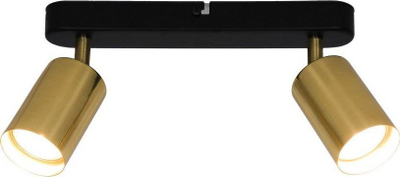Spot t'avani Netlighting Vila Twin, 2x GU10, metal, e zezë me ari