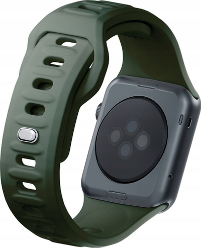 Rrip ore 3MK Silicone Watch Strap, për Apple Watch 38 40 41mm, silikoni, jeshile e errët