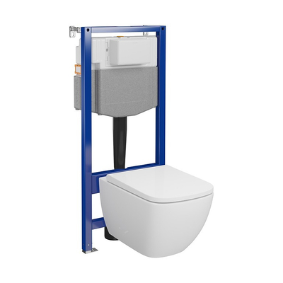 Set WC i varur Cersanit C202 Aqua 50, Zen Pro Square Vortex, me ulëse Soft Close, i bardhë